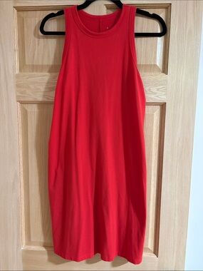 A New Day XS Racerback Sleeveless Red Tank Dress - Casual Shift Cotton Blend